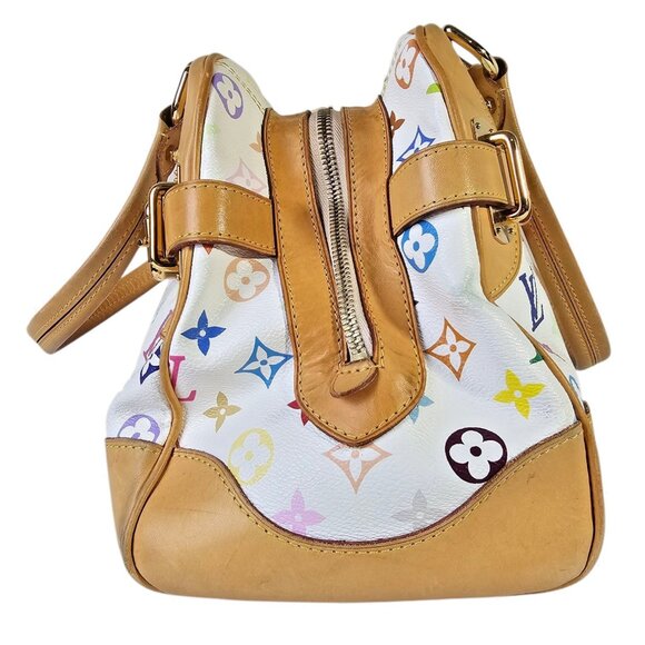 LOUIS VUITTON Takashi Murakami White Multicolor Claudia Speedy Satchel Shoulder - Picture 5 of 16